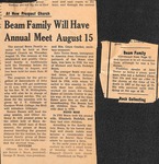 News Clipping - Beam Will Have Annual Meet August 15