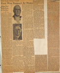 Newspapers -  Newspaper Clipping Pg with Notes - Articles, Congratulations, and a Letter from Zeno Wall