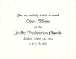 Shelby Presbyterian Open House Card (1954) by Unknown