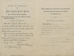 Zion Church Record Book - Transfer of Letter, Lozier Leenear - 1822, August 26 by Poplar Springs Baptist Church