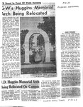News Clipping - G-W's Huggins Memorial Arch Being Relocated