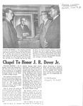 News Clipping - Chapel To Honor J. R. Dover Jr.