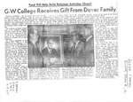 News Clipping - G-W College Receives Gift From Dover Family