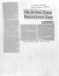 News Clipping - Oh, If Only These Walls Could Talk by Crystal Casrson