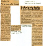 New Girls' Dormitory Completed At Gardner-Webb; Cost $240,000 News Clipping by Shelby Daily Star