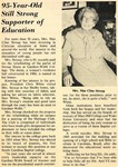 95-Year-Old Still Strong Supporter of Education News Clipping