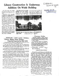 News Clipping - Library Construction Is Underway; Addition On Webb Building
