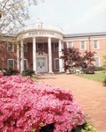 Photograph - Webb Administration Building and Pink Flowers by Lem Lynch Photography