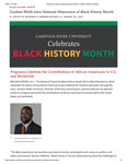 Gardner-Webb Joins National Observance of Black History Month