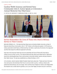Gardner-Webb Alumnus and Retired Navy Commander John E. Sutton Speaks at University’s Annual Memorial Day Observance