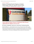 Doctor of Nursing Practice Program at Gardner- Webb Equips Nurses for Advance Practice Roles