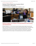 Summer Fellow Reese Jones Analyzes Metal Contaminates in Old Books
