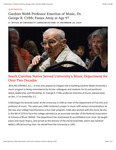 Gardner-Webb Professor Emeritus of Music, Dr. George R. Cribb, Passes Away at Age 97