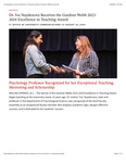Dr. Iva Naydenova Receives the Gardner-Webb 2023- 2024 Excellence in Teaching Award