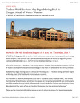 Gardner-Webb Students May Begin Moving Back to Campus Ahead of Wintry Weather by Office of University Communications