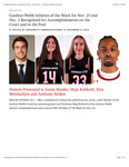 Gardner-Webb Athletes of the Week for Nov. 25 and Dec. 2 Recognized for Accomplishments on the Court and in the Pool by Office of University Communications