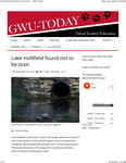 Lake Hollifield Found Not to be Toxic by Travis Archie
