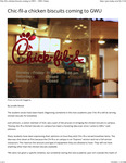 Chick-Fil-A Chicken Biscuits Coming to GWU