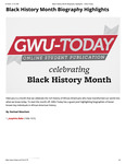 Black History Month Biography Highlights