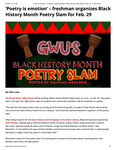 'Poetry Is Emotion’ – Freshman Organizes Black History Month Poetry Slam For Feb. 29