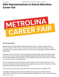 GWU Representatives To Attend Metrolina Career Fair