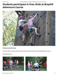 Students Participate In Free Climb At Broyhill Adventure Course by Sarah Schurman