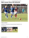 Men’s Soccer Faces UNC Asheville by Lisa Martinat