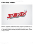 GWU-Today is Back!!! by GWU Toda