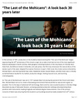"The Last of the Mohicans:" A Look Back 30 Years Later by Thomas Manning