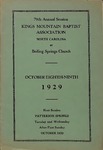 1929 Minutes of the Kings Mountain Baptist Association