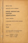 1940 Minutes of the Kings Mountain Baptist Association
