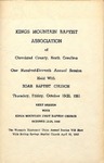 1961 Minutes of the Kings Mountain Baptist Association