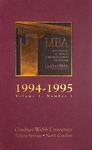 1994 - 1995 Gardner-Webb University Graduate Academic Catalog, Master of Business Administration Program by Gardner-Webb University