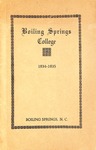 1934 - 1935, Boiling Springs College Academic Catalog