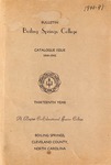 1940-1941, Boiling Springs College Academic Catalog
